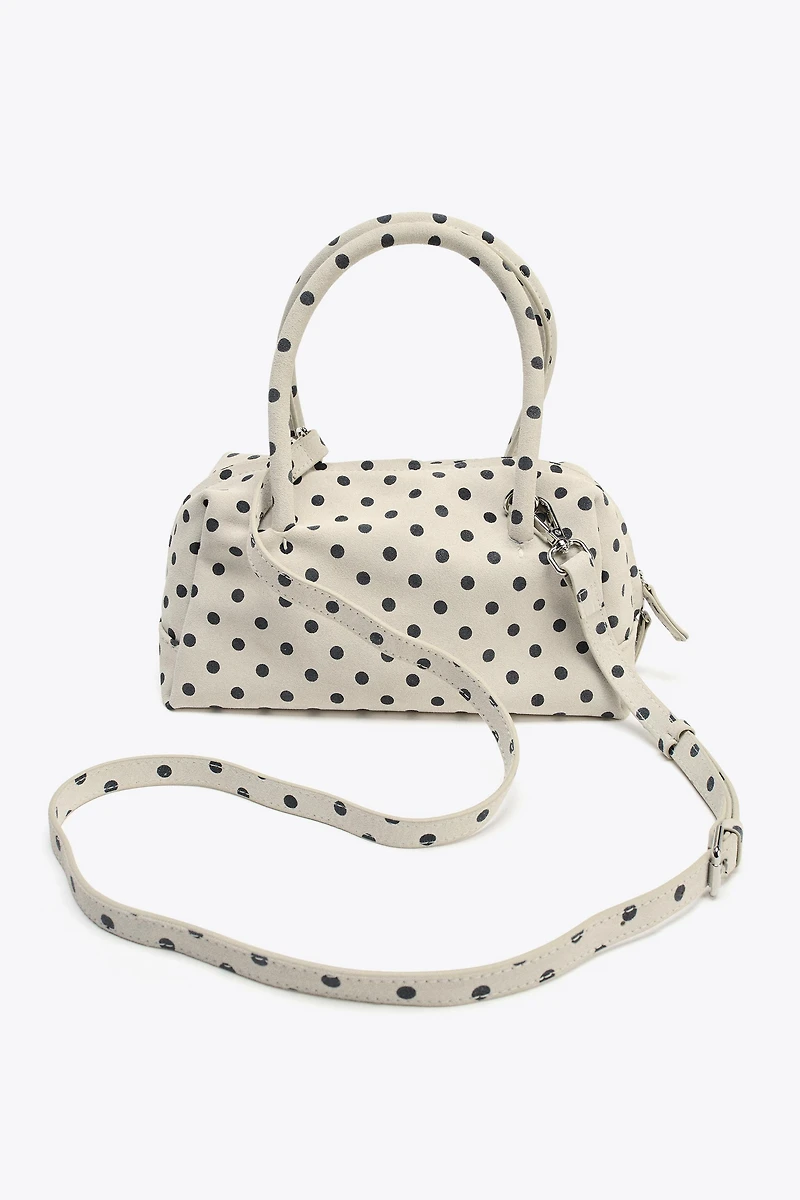 PRINTED SPLIT LEATHER BOWLING BAG
