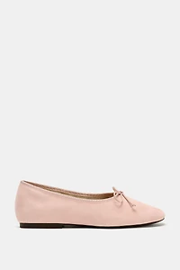 BALLERINES EN DAIM AVEC NŒUD
