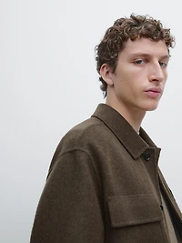 Wool blend overshirt with pockets