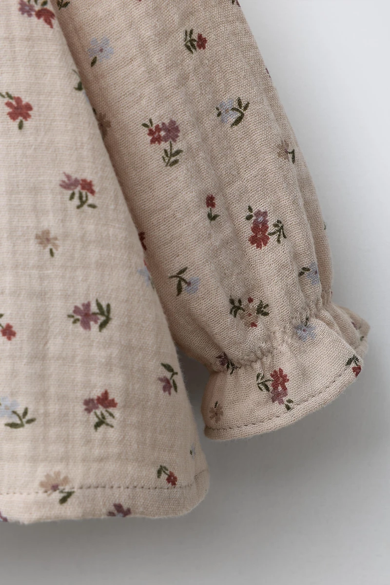 COTTON GAUZE FLORAL SHIRT