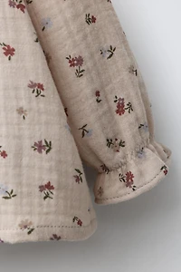 COTTON GAUZE FLORAL SHIRT