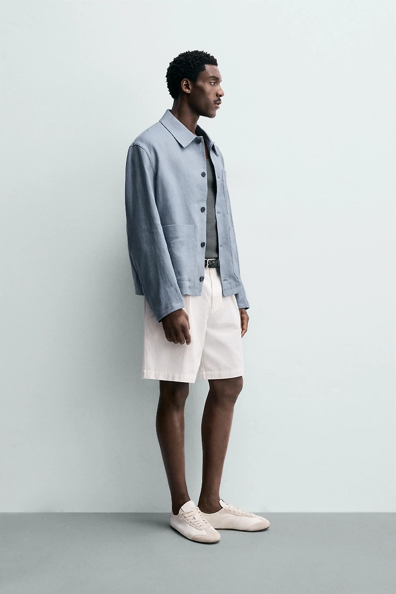 RELAXED FIT PLEATED SHORTS