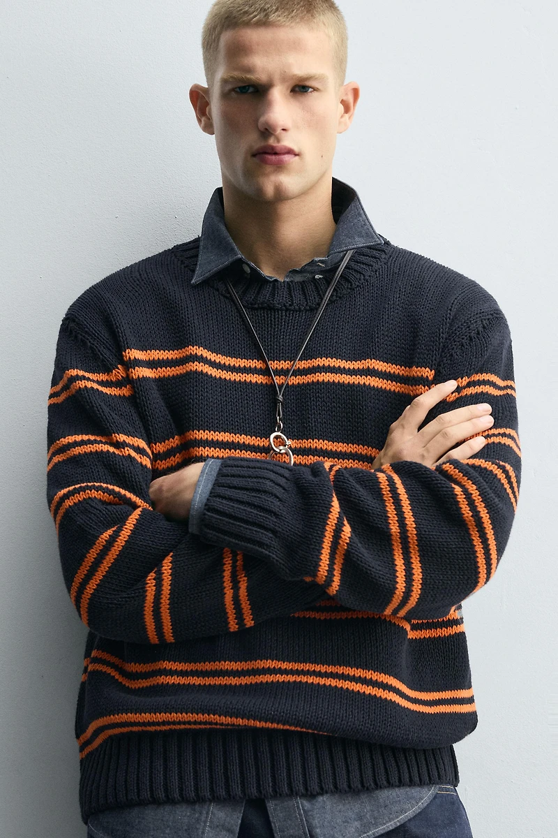 JACQUARD STRIPE SWEATER