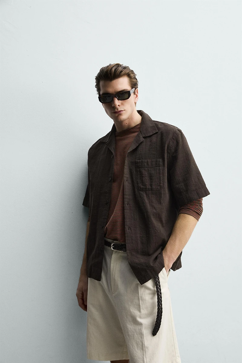 REGULAR FIT TEXTURED SHIRT