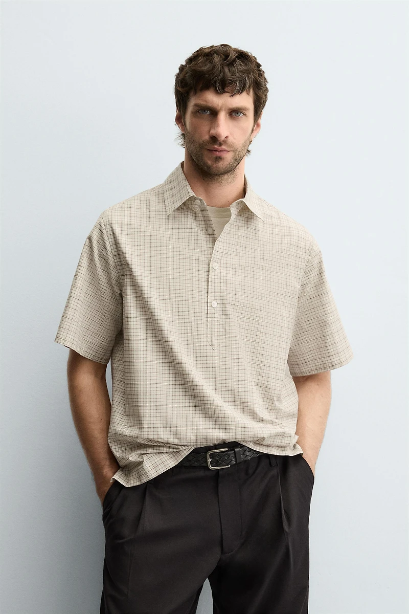 PLAID POLO SHIRT