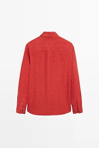 Regular fit 100% linen faded shirt
