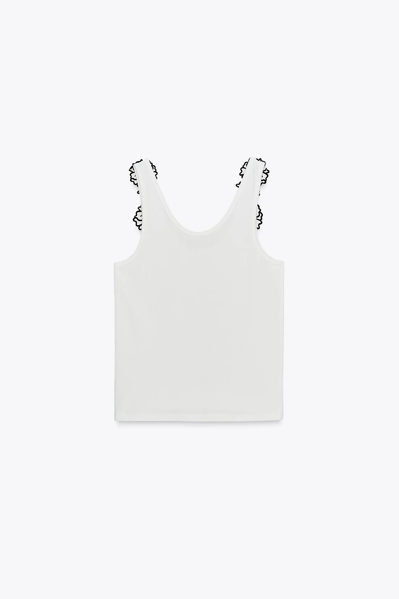 TOP AVEC APPLIQUES FLEURS