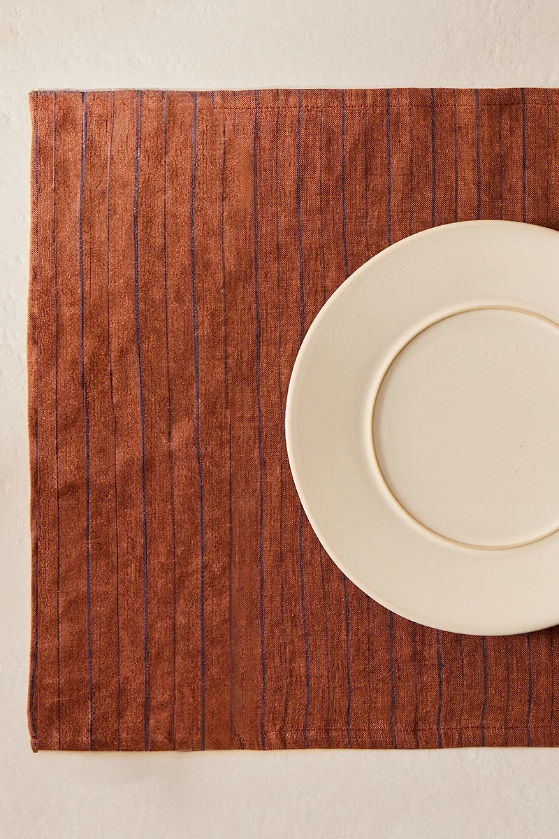 SET DE TABLE LIN RAYURES