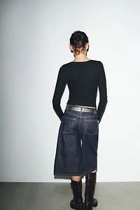 LONG SLEEVE RIBBED TOP