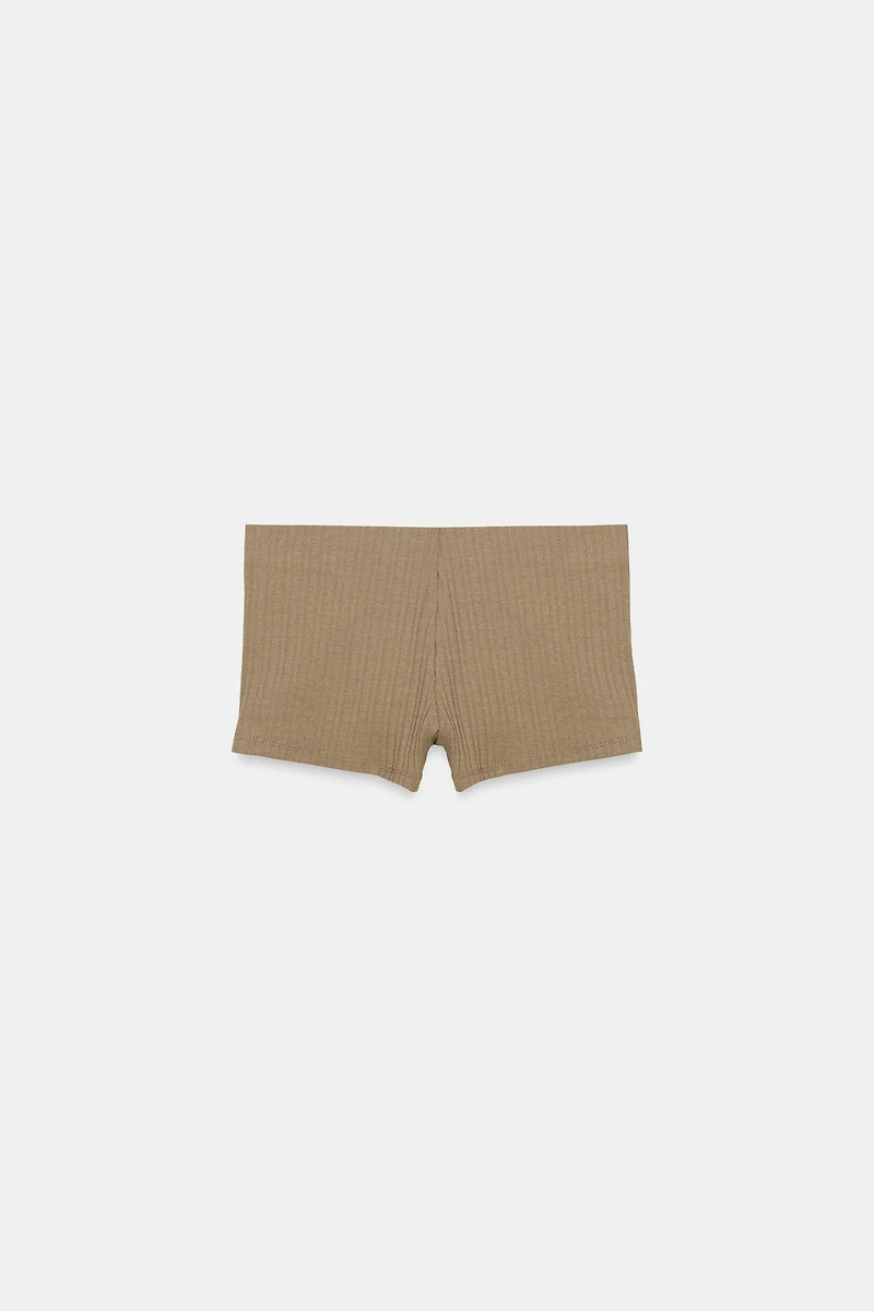 RIB KNIT BUTTON SHORTS
