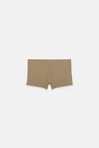 RIB KNIT BUTTON SHORTS
