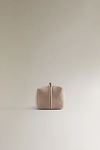 TROUSSE DE TOILETTE CROÛTE DE CUIR FORMAT MOYEN
