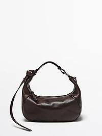 Nappa leather bag with metal buckle