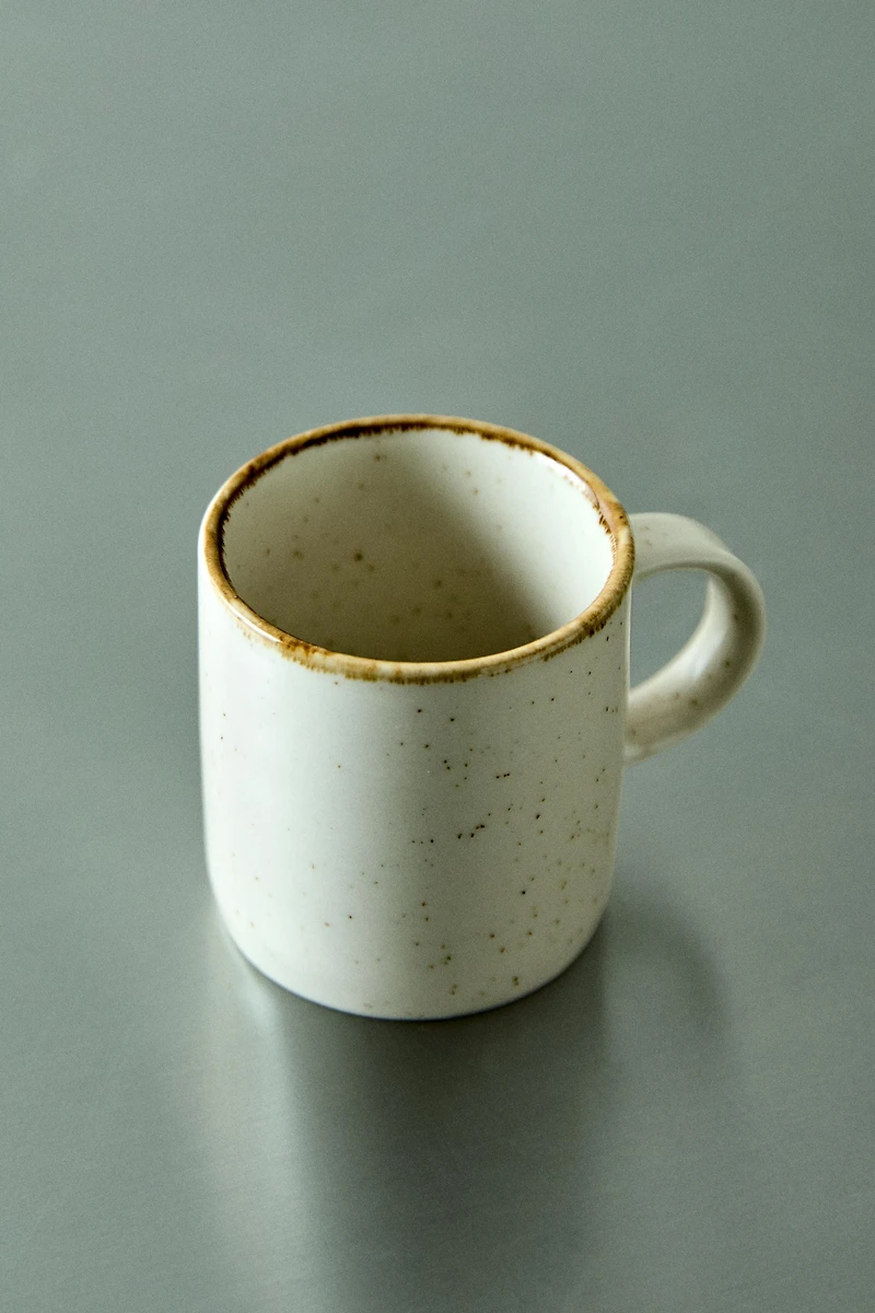 PORCELAIN MUG WITH ANTIQUE FINISH RIM