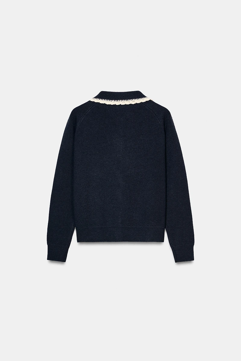 PETER PAN COLLAR CARDIGAN