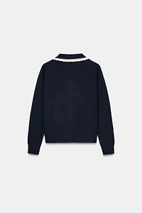 PETER PAN COLLAR CARDIGAN