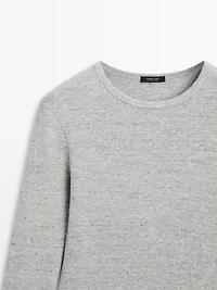 Long sleeve T-shirt with flecked detail