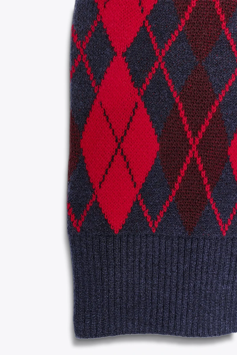 GILET OVERSIZE EN MAILLE LOSANGES