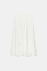 EMBROIDERED EYELET MIDI SKIRT