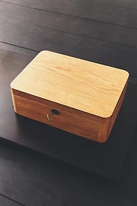 WOODEN JEWELRY BOX WITH MIRROR
