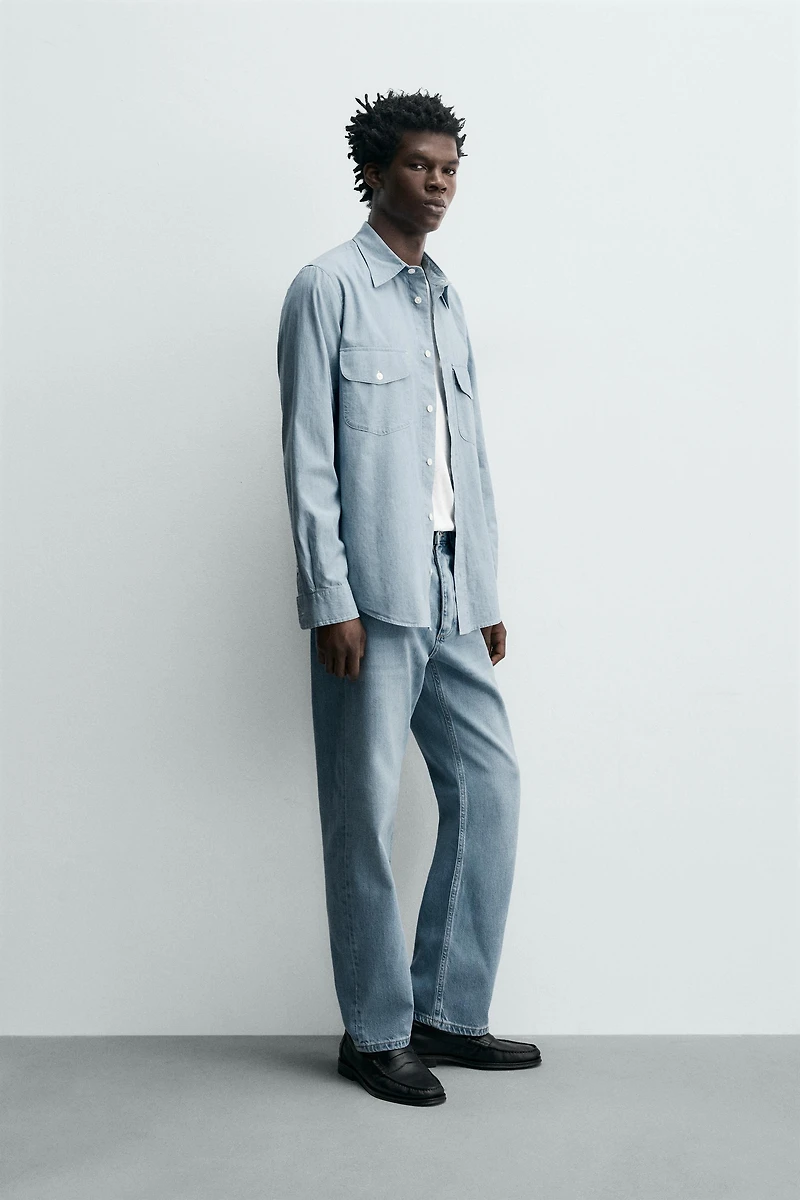 JEAN DROIT CHEVILLE EN COTON ET LYOCELL