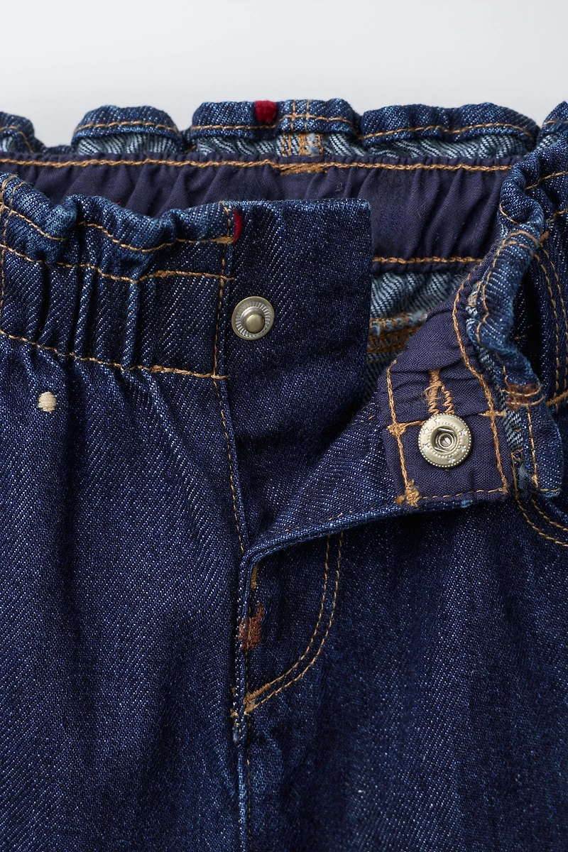 EMBROIDERED DOG CULOTTE JEANS