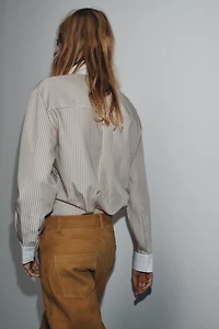 ZW COLLECTION CONTRAST STRIPED SHIRT