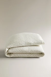 KIDS' COTTON DUVET COVER WITH DOTS