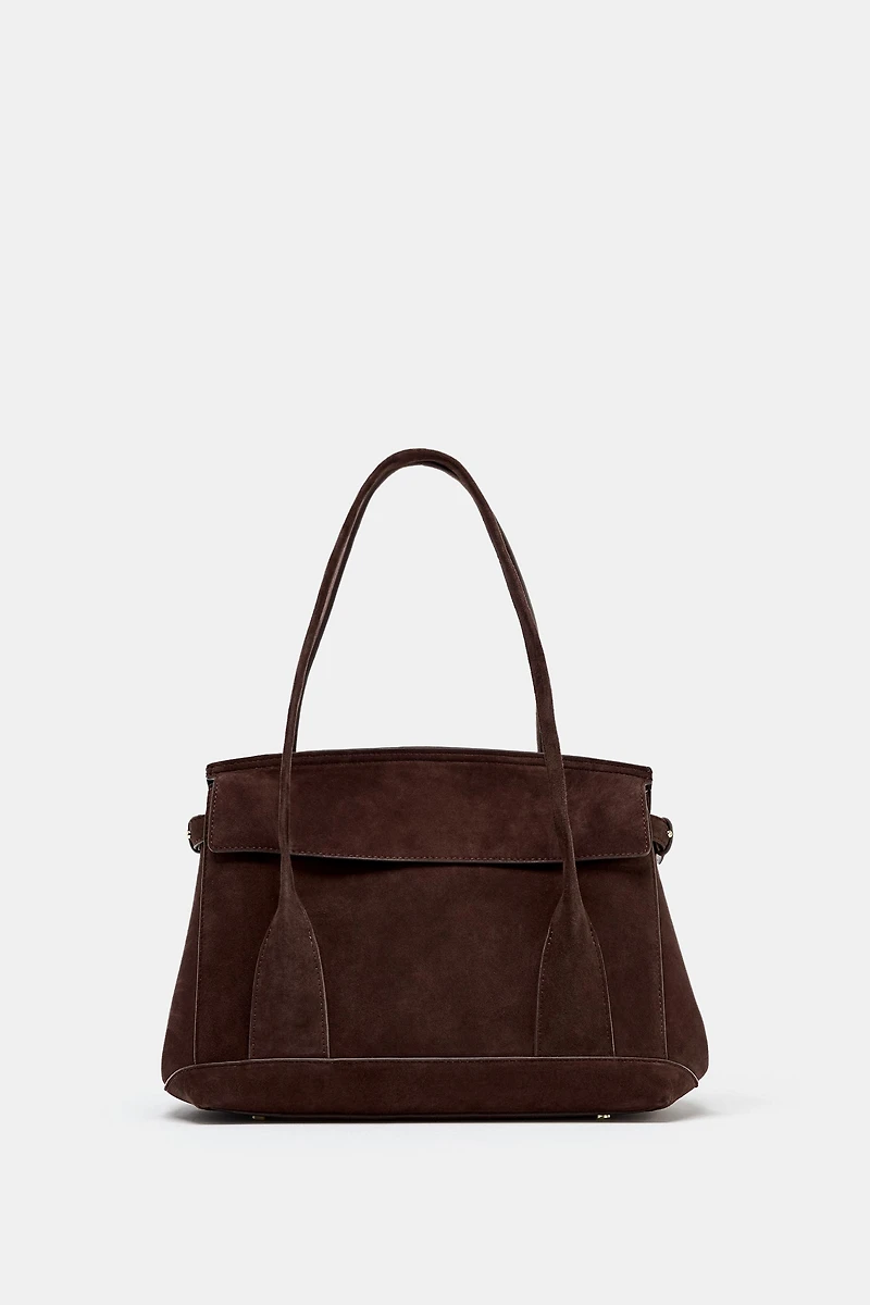 SPLIT LEATHER CITY BAG