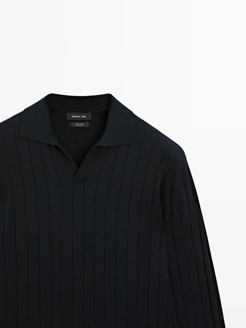 Pull polo manches longues