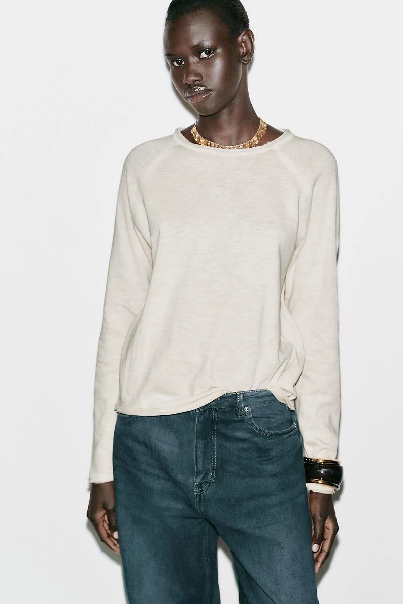 WASHED LONG SLEEVE T-SHIRT