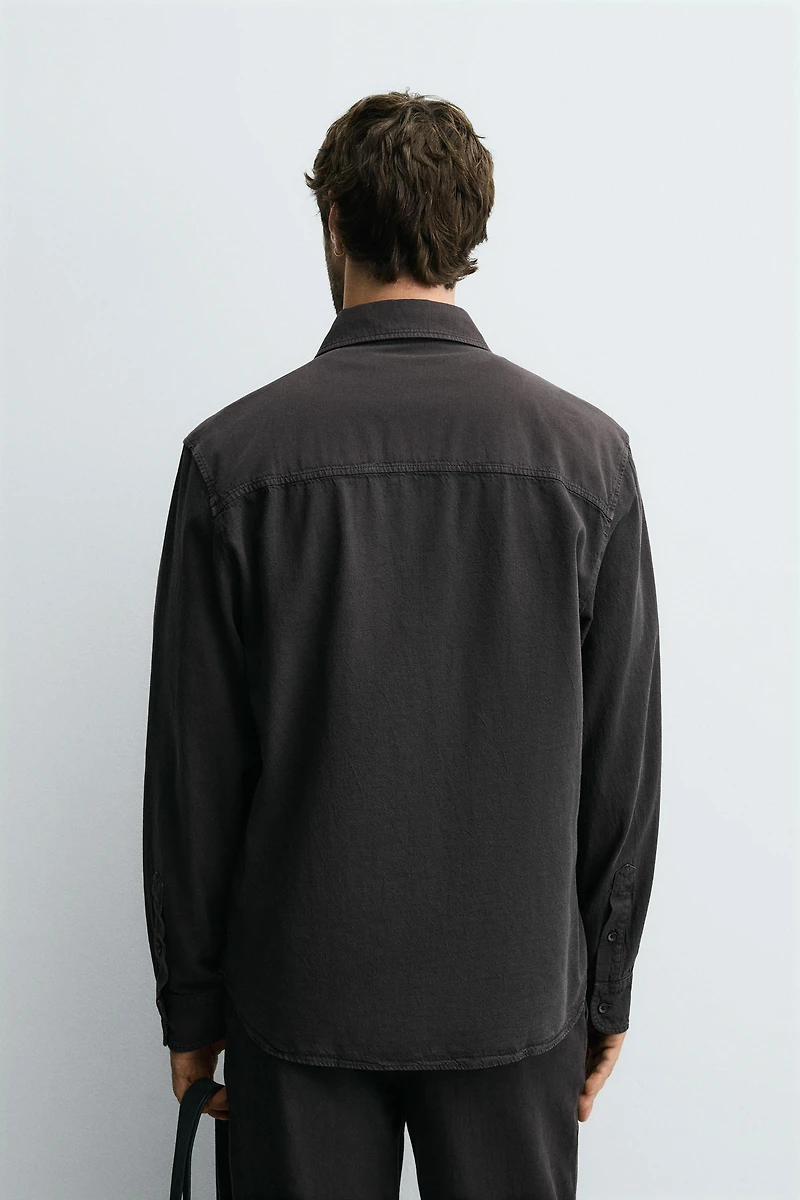 WASHED COTTON LINEN SHIRT