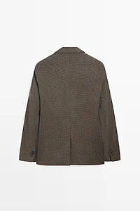 Wool-blend blazer with pocket details