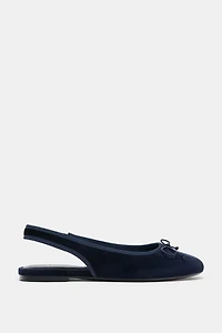 VELVET EFFECT SLINGBACK BALLET FLATS