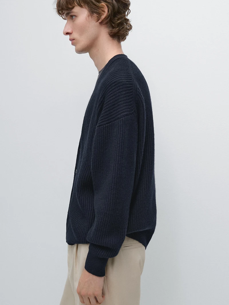 Cardigan à col en V laine mélangée