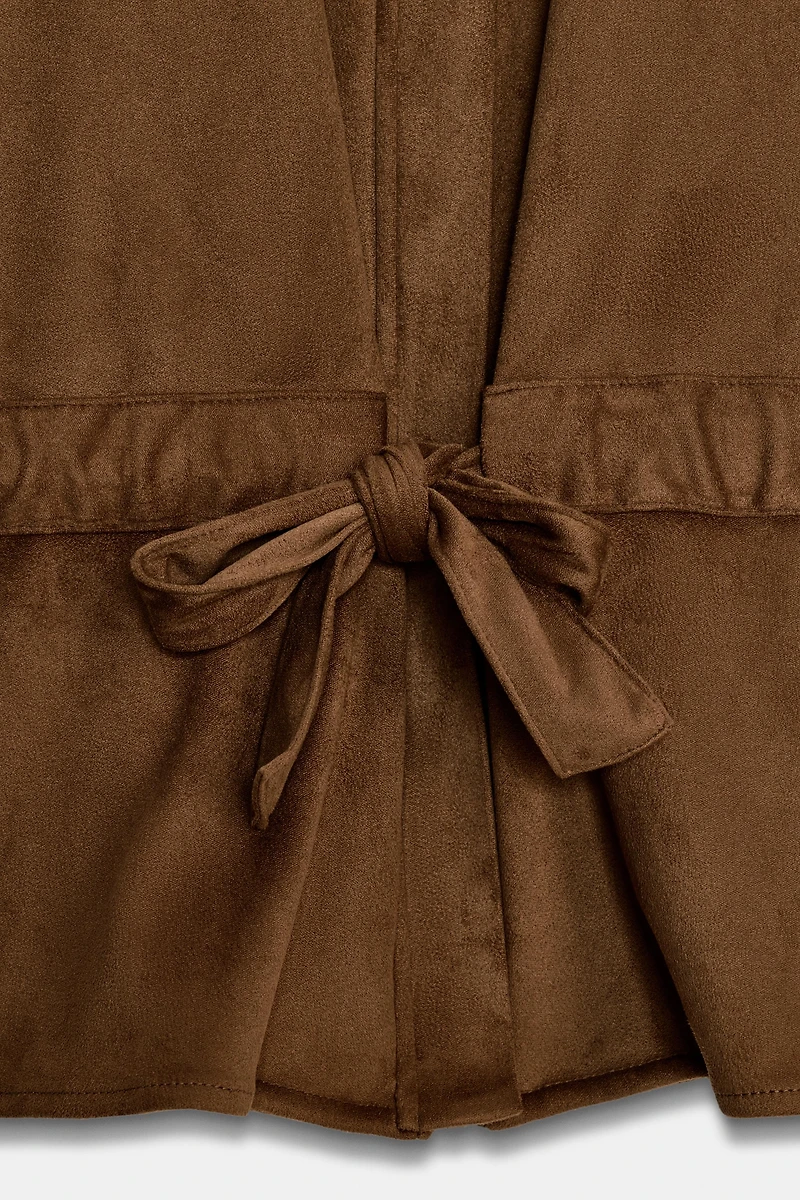 FAUX SUEDE SAFARI SHIRT