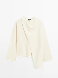 100% wool knit sweater with scarf