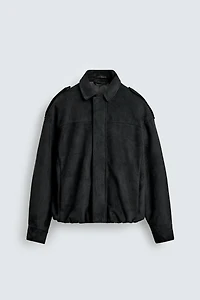 FAUX SUEDE CROPPED FIT JACKET