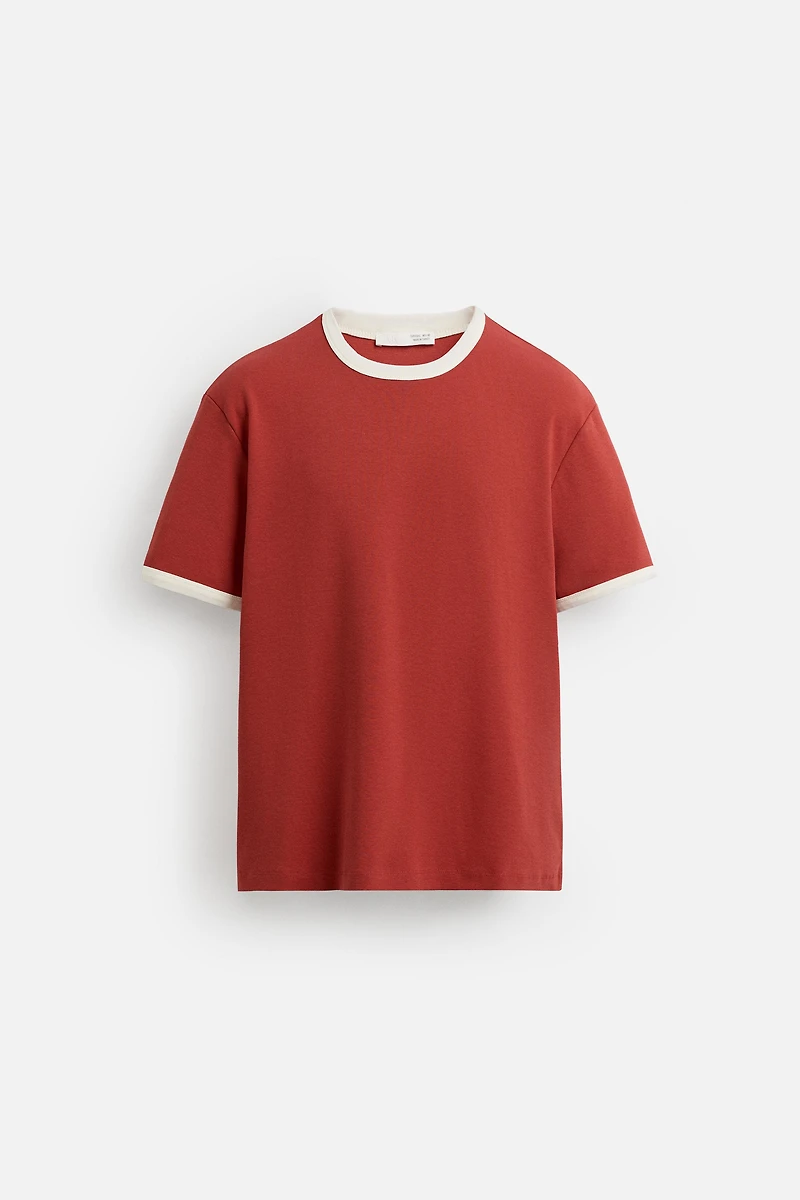 BASIC CONTRAST RIB T-SHIRT