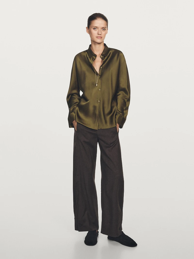 Pantalon barrel fit 100 % laine