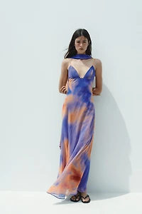 FOULARD PRINT LONG DRESS