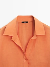 Oversize ramie blend shirt
