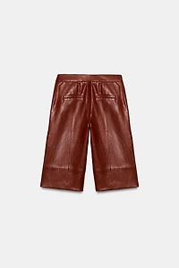 FAUX LEATHER LONG SHORTS