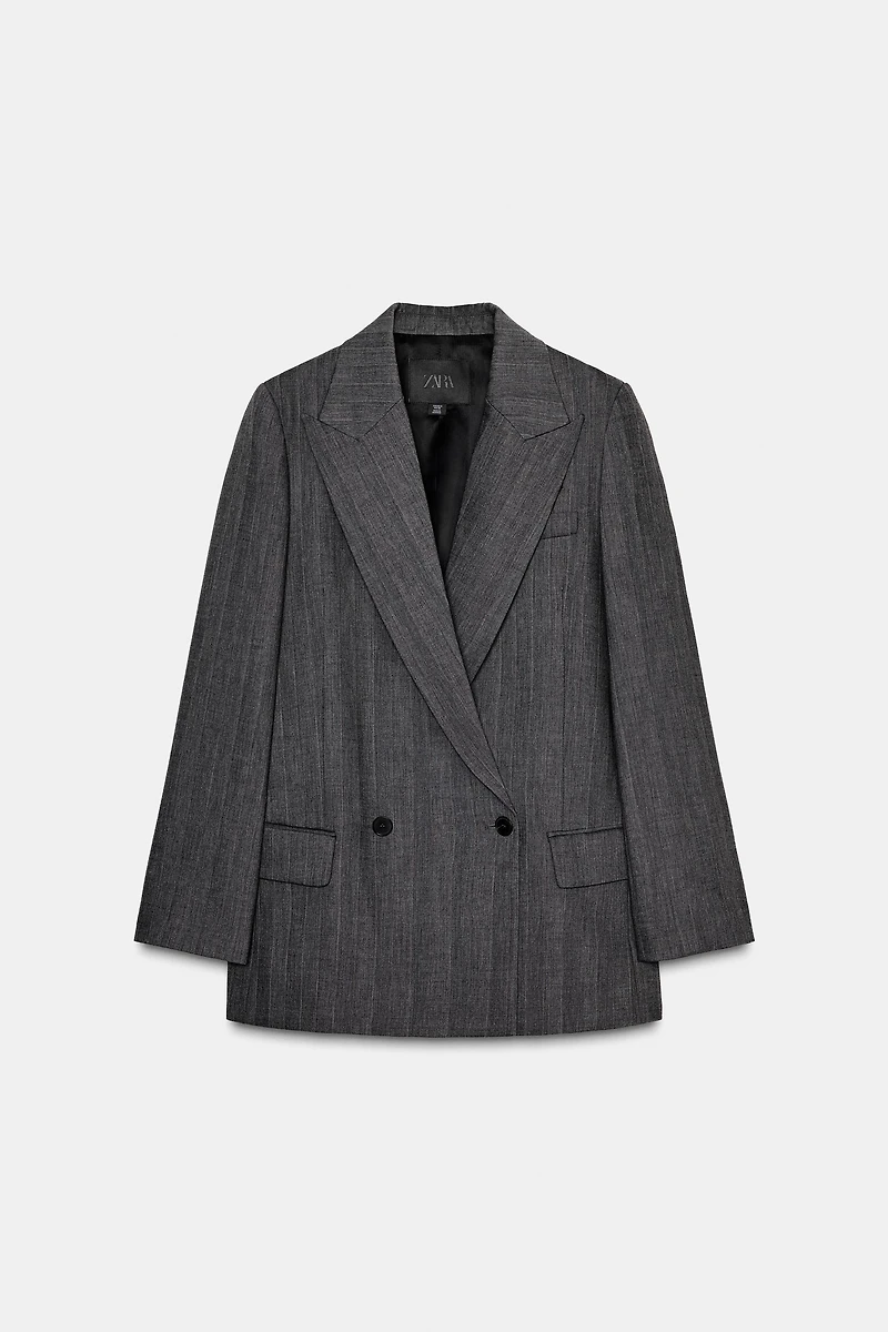 PINSTRIPE WOOL BLEND BLAZER ZW COLLECTION