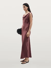 Long satin dress with back detail