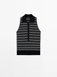 100% cotton polo shirt with striped details