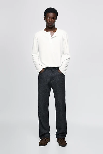 Faux jean straight lin