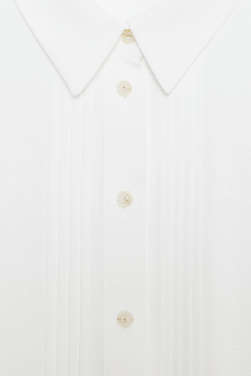 CHEMISE EN CRÊPE PLIS NERVURÉS