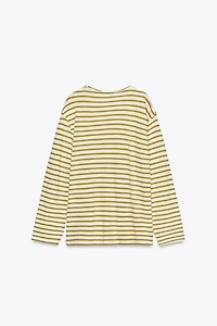 SLUB STRIPED COTTON T-SHIRT