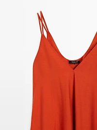 Long flowing dress with double fabric